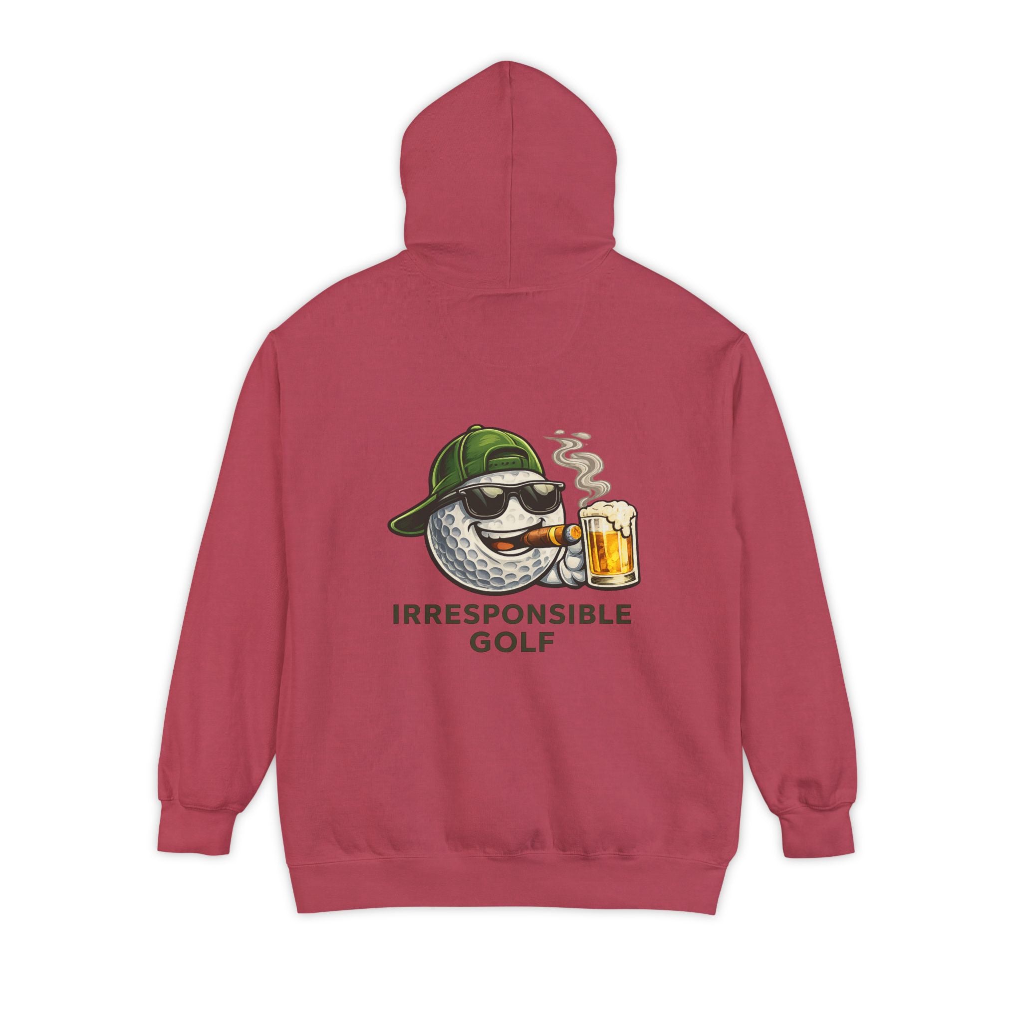 Irresponsible Golf Hoodie — Vintage Golf Ball with Beer Graphic