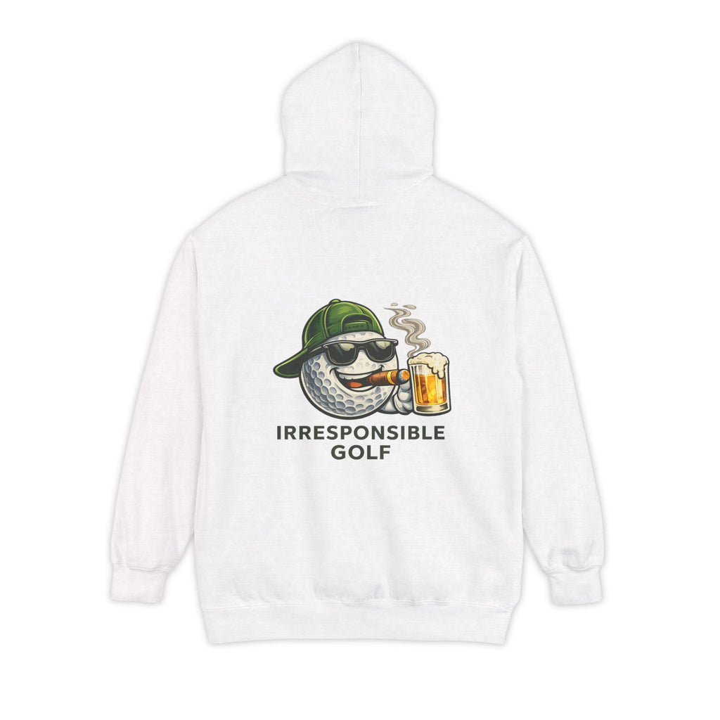 Irresponsible Golf Hoodie — Vintage Golf Ball with Beer Graphic