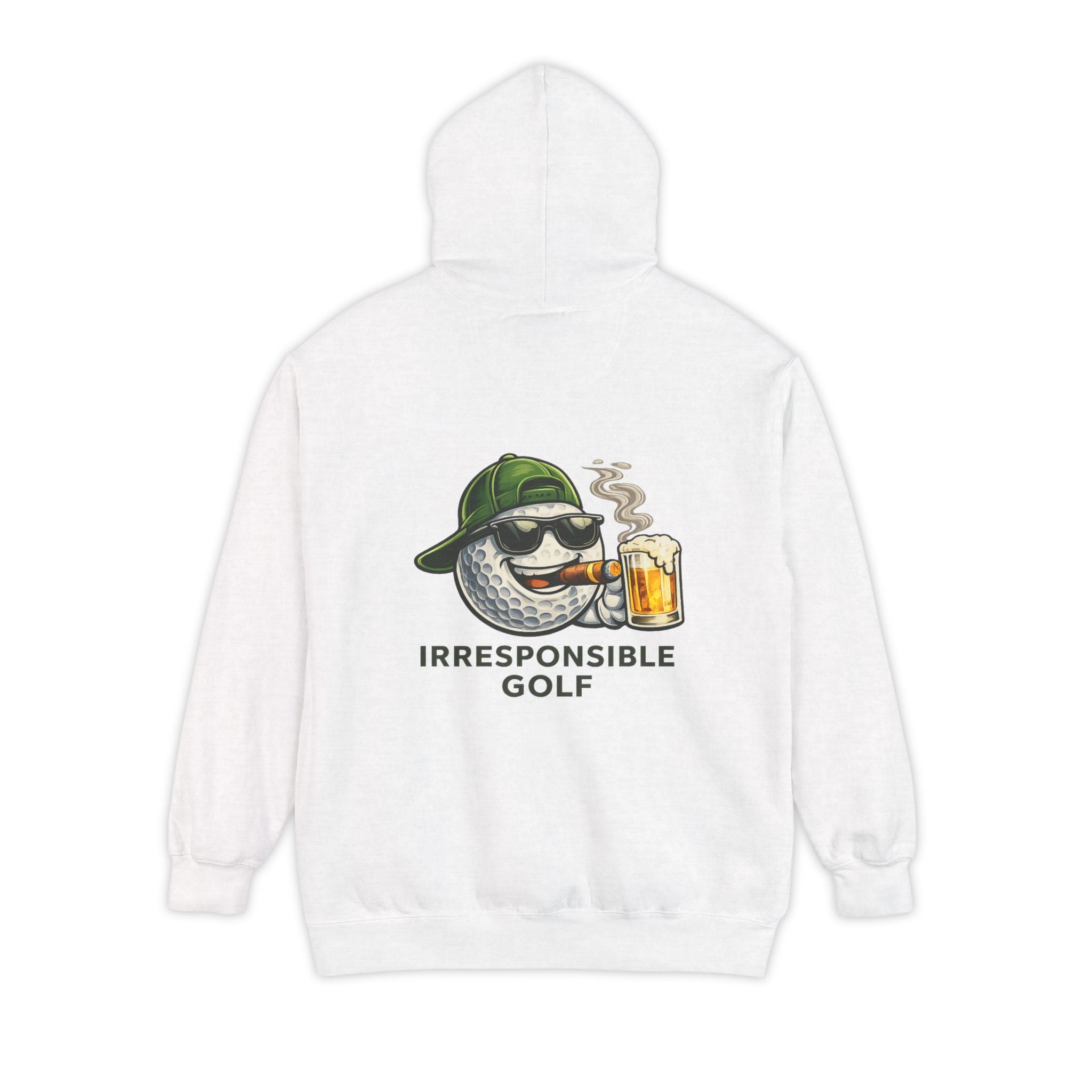 Irresponsible Golf Hoodie — Vintage Golf Ball with Beer Graphic