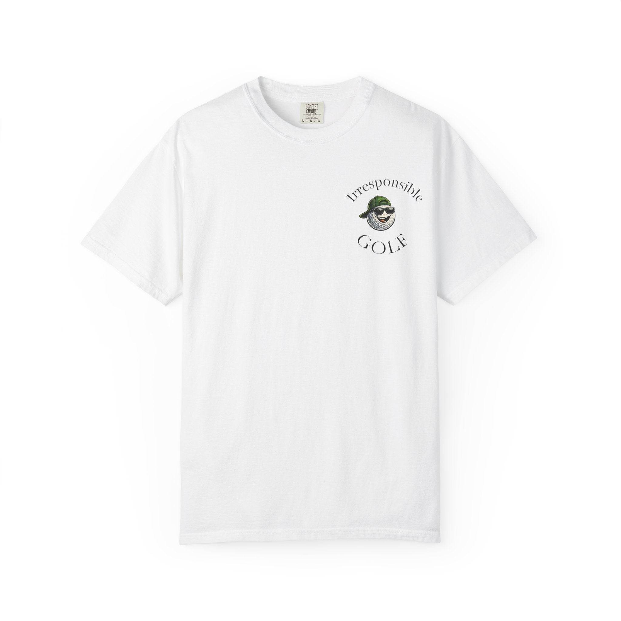 Golf T-Shirt — "Irresponsible Golf" Vintage Golf Ball Design