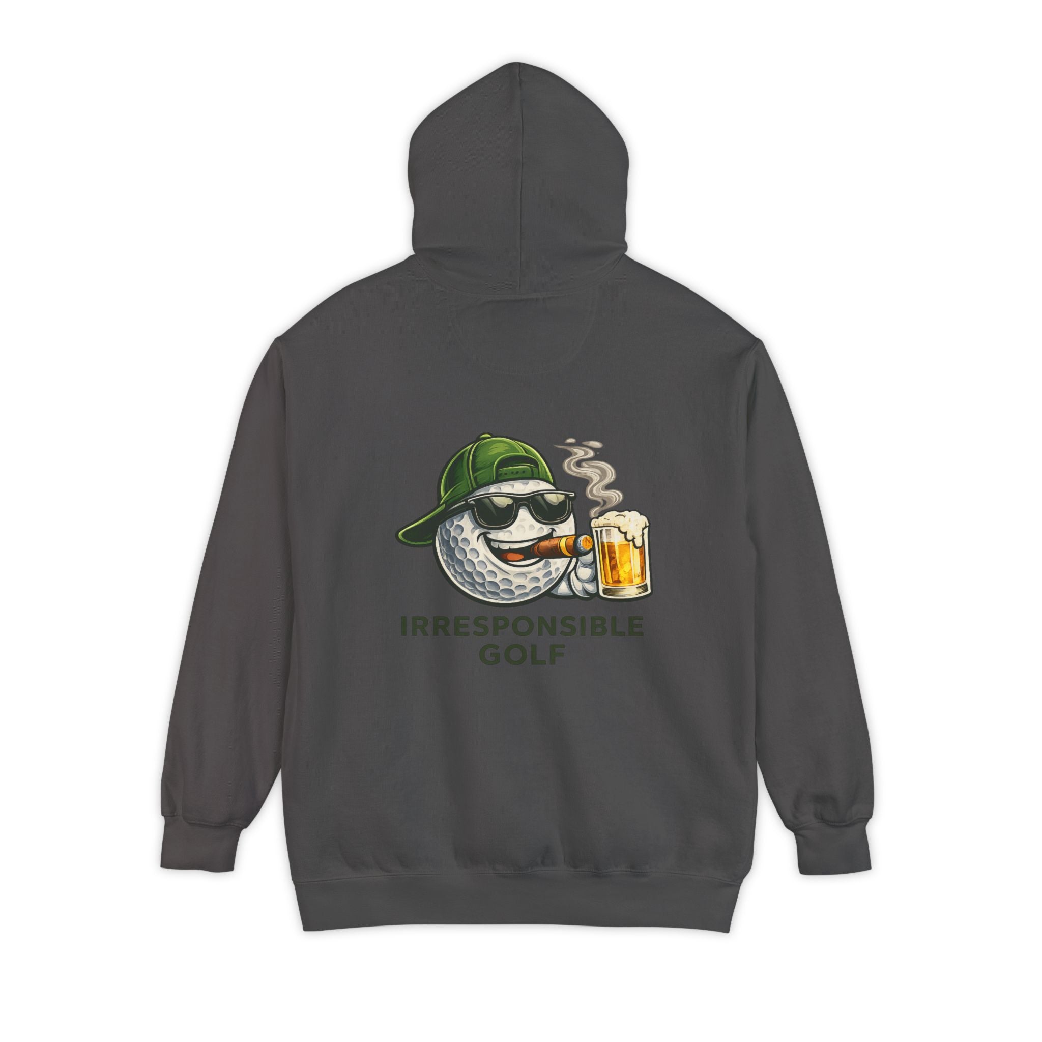 Irresponsible Golf Hoodie — Vintage Golf Ball with Beer Graphic