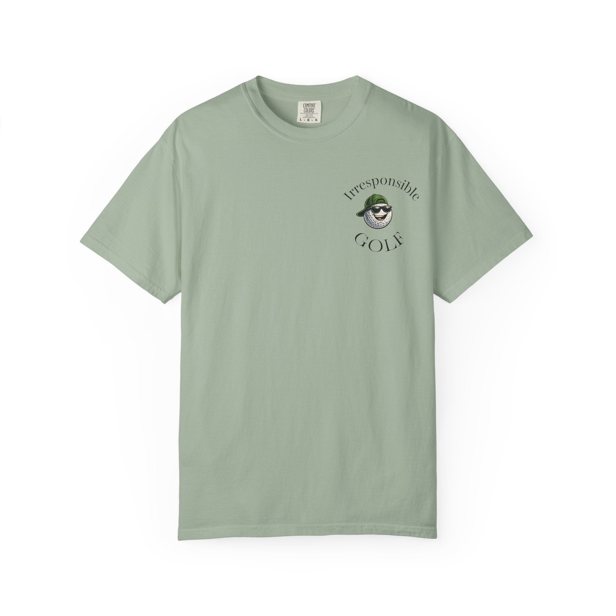Golf T-Shirt — "Irresponsible Golf" Vintage Golf Ball Design