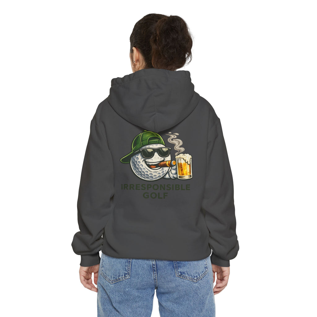 Irresponsible Golf Hoodie — Vintage Golf Ball with Beer Graphic