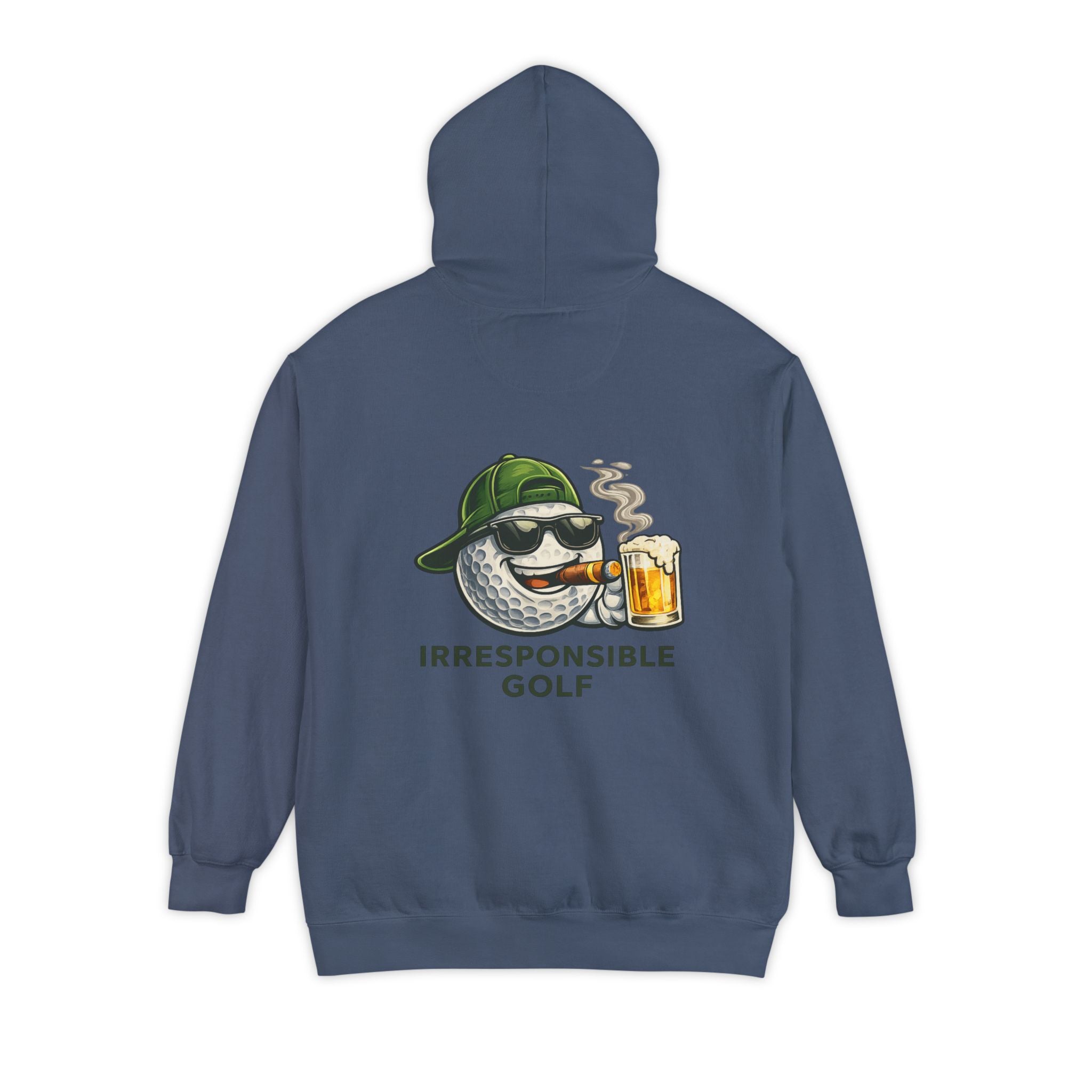 Irresponsible Golf Hoodie — Vintage Golf Ball with Beer Graphic