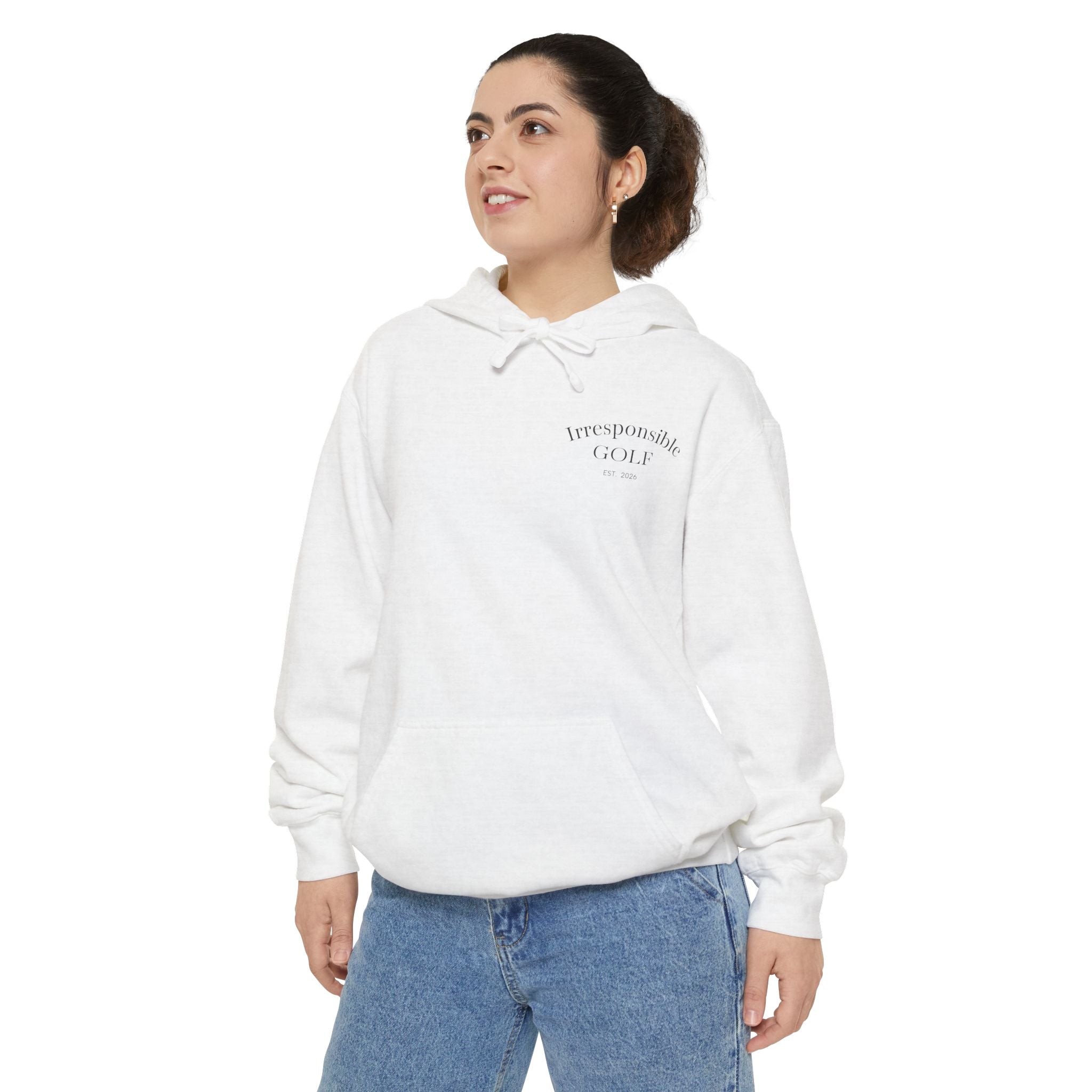 Irresponsible Golf Hoodie — Vintage Golf Ball with Beer Graphic