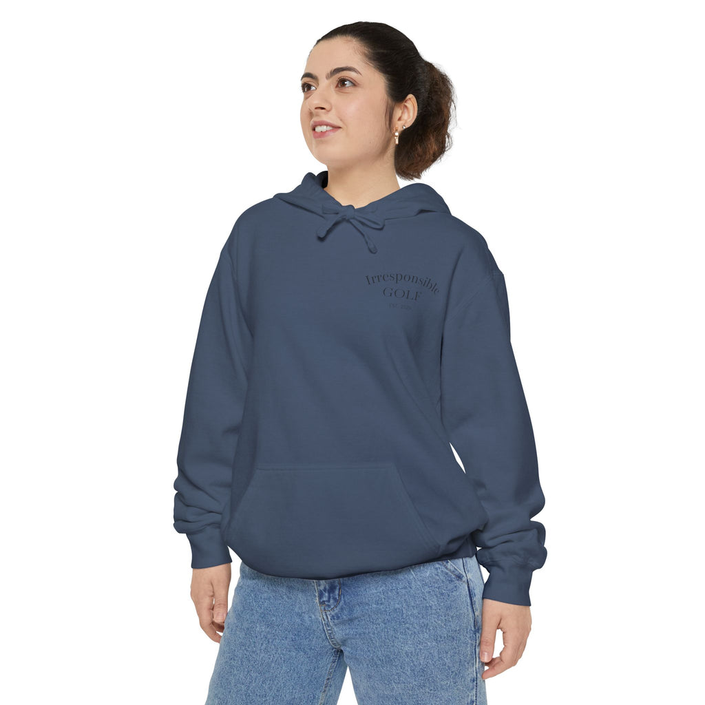 Irresponsible Golf Hoodie — Vintage Golf Ball with Beer Graphic