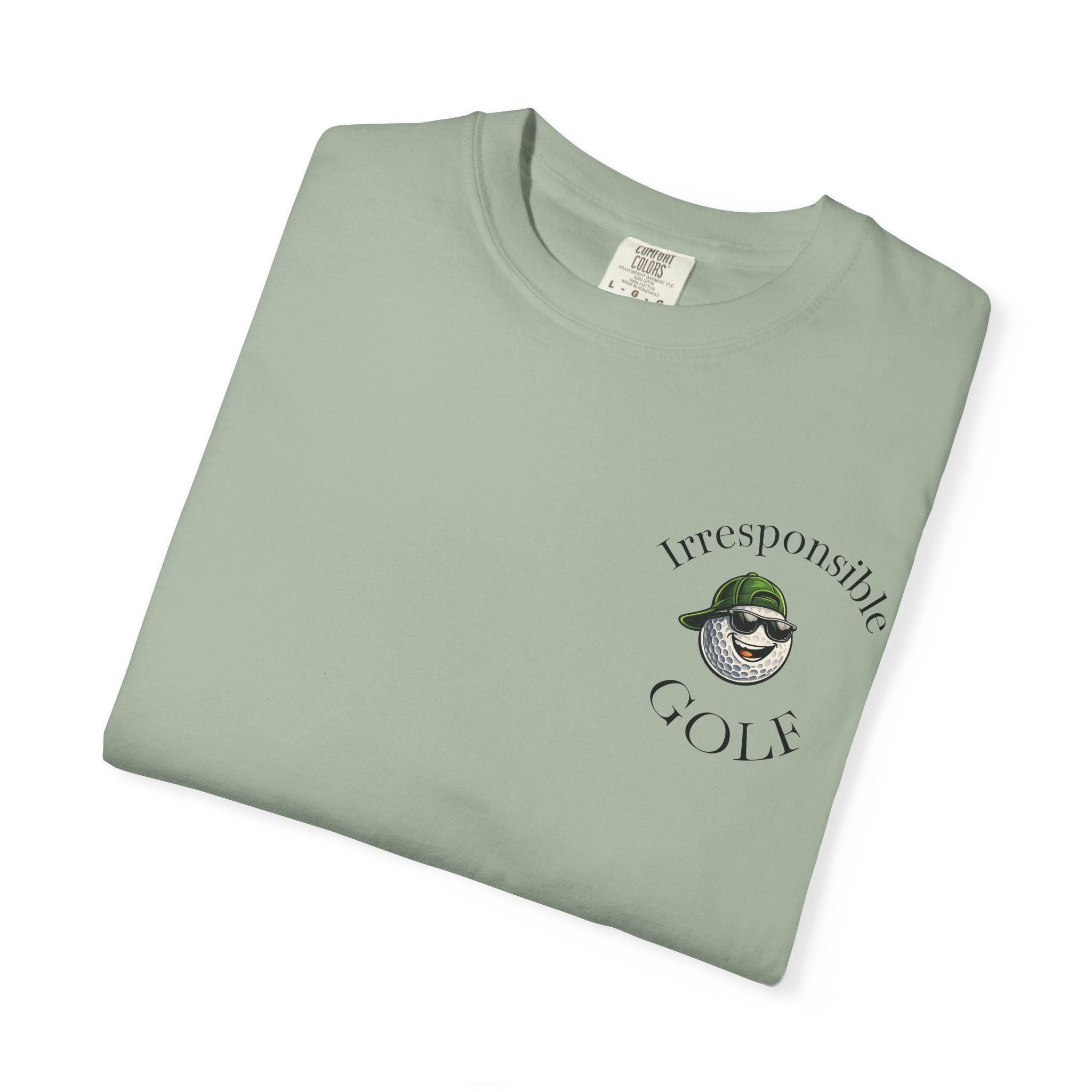 Golf T-Shirt — "Irresponsible Golf" Vintage Golf Ball Design