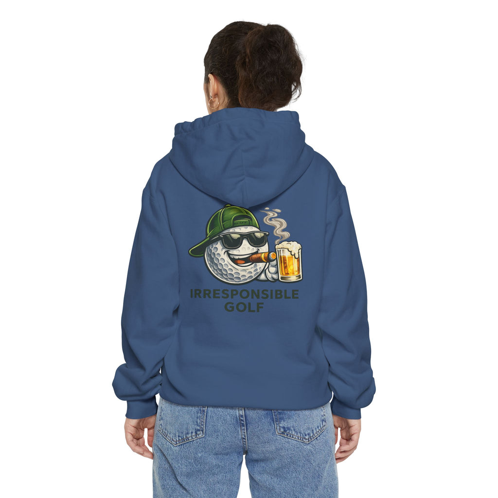 Irresponsible Golf Hoodie — Vintage Golf Ball with Beer Graphic